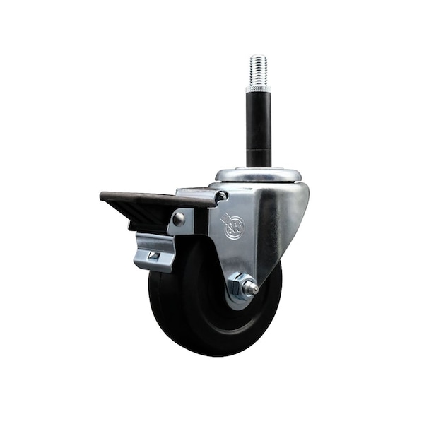 3.5'' Hard Rubber Swivel 3/4'' Expanding Stem Caster with Brake
